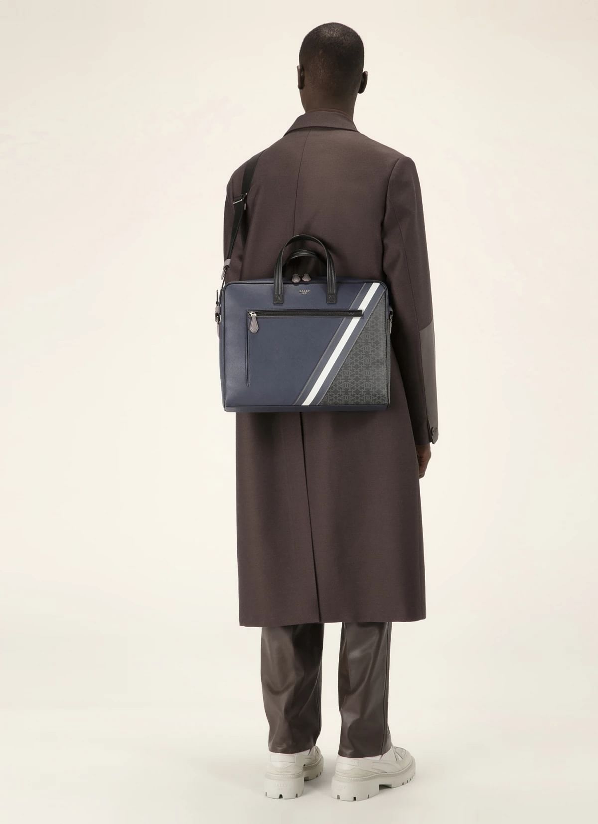 Mikes Leather Beniness Bag In Navy
