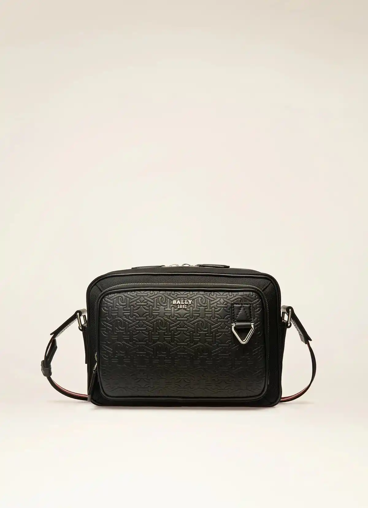 Cadran Nylon & Leather Cross-Body Bag In Black
