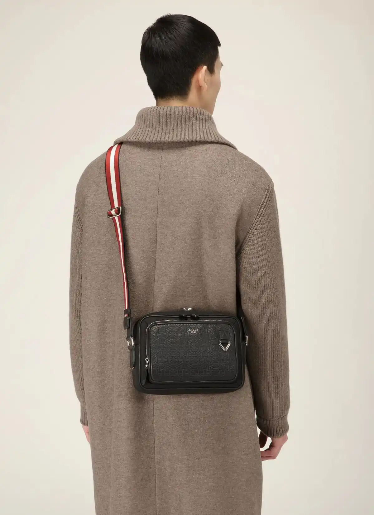 Cadran Nylon & Leather Cross-Body Bag In Black