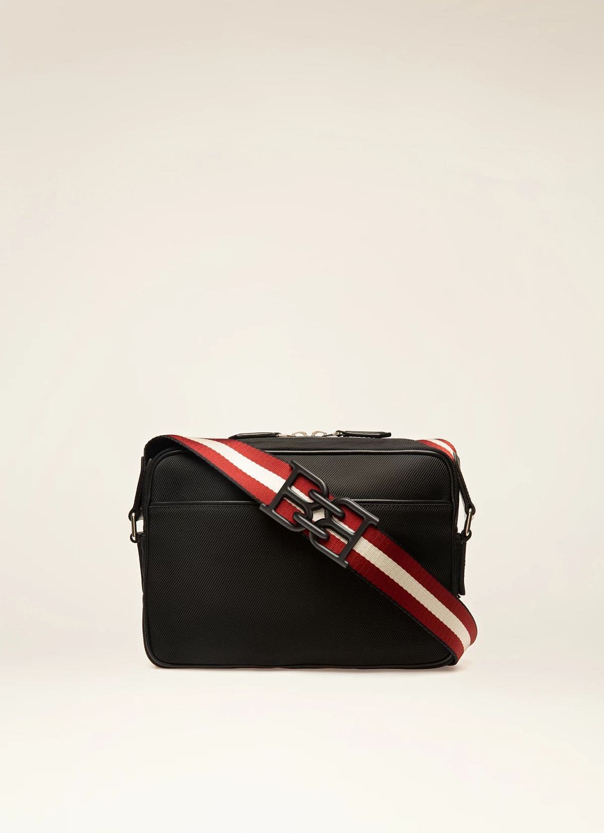 Cadran Nylon & Leather Cross-Body Bag In Black