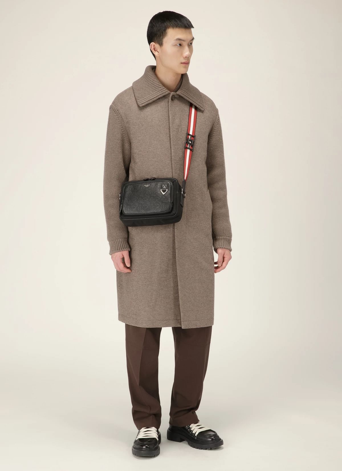 Cadran Nylon & Leather Cross-Body Bag In Black