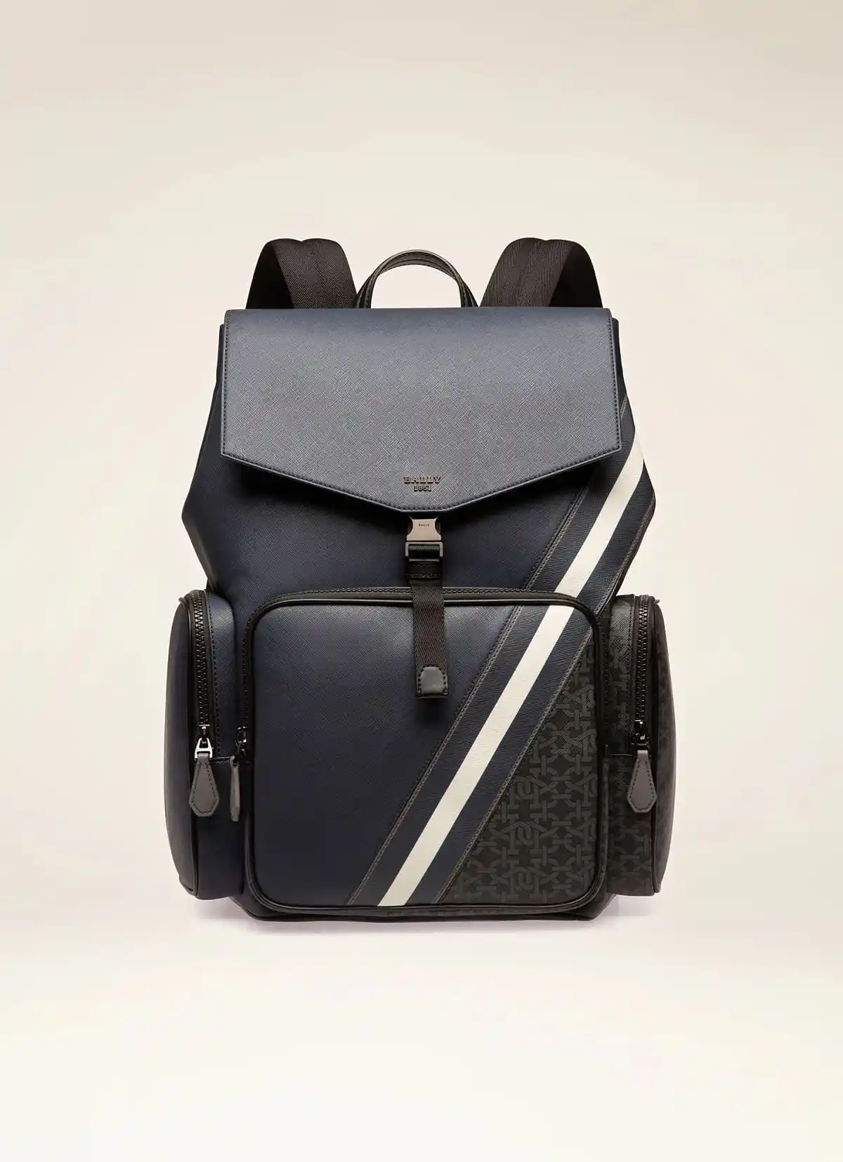 Maxi Leather Backpack In Navy
