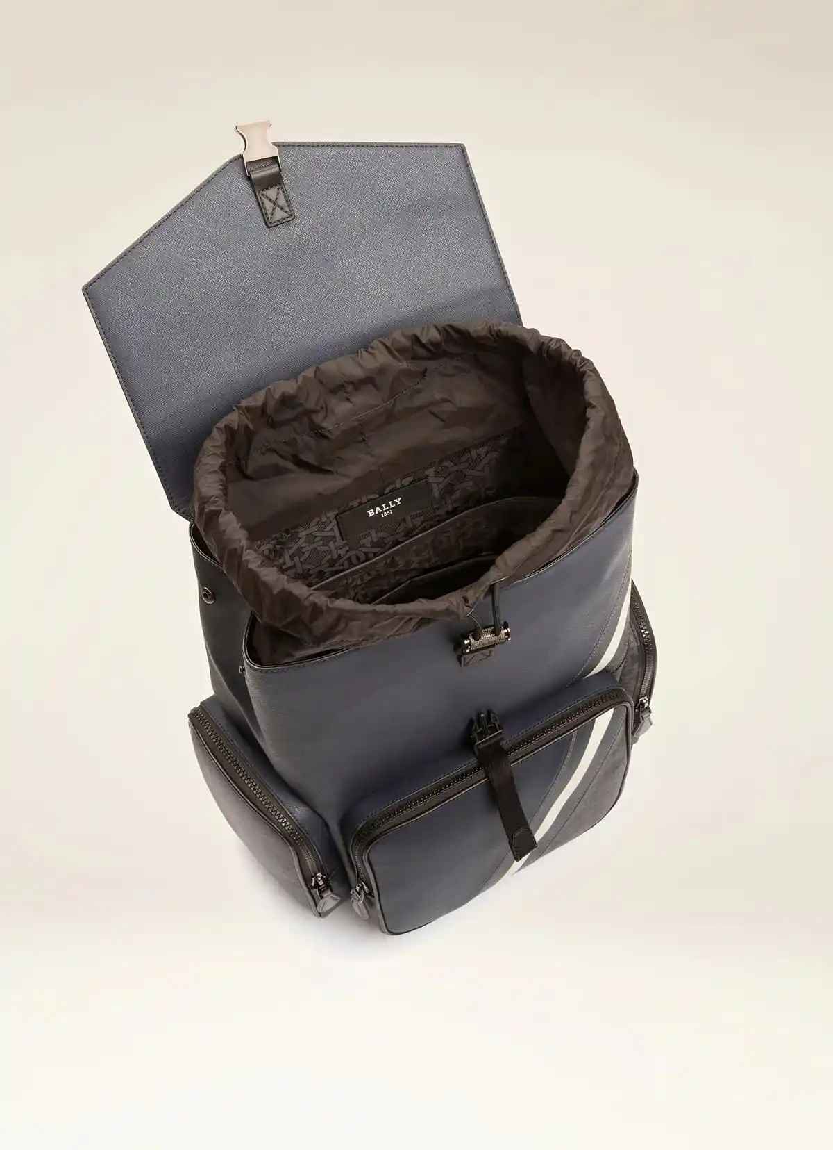 Maxi Leather Backpack In Navy