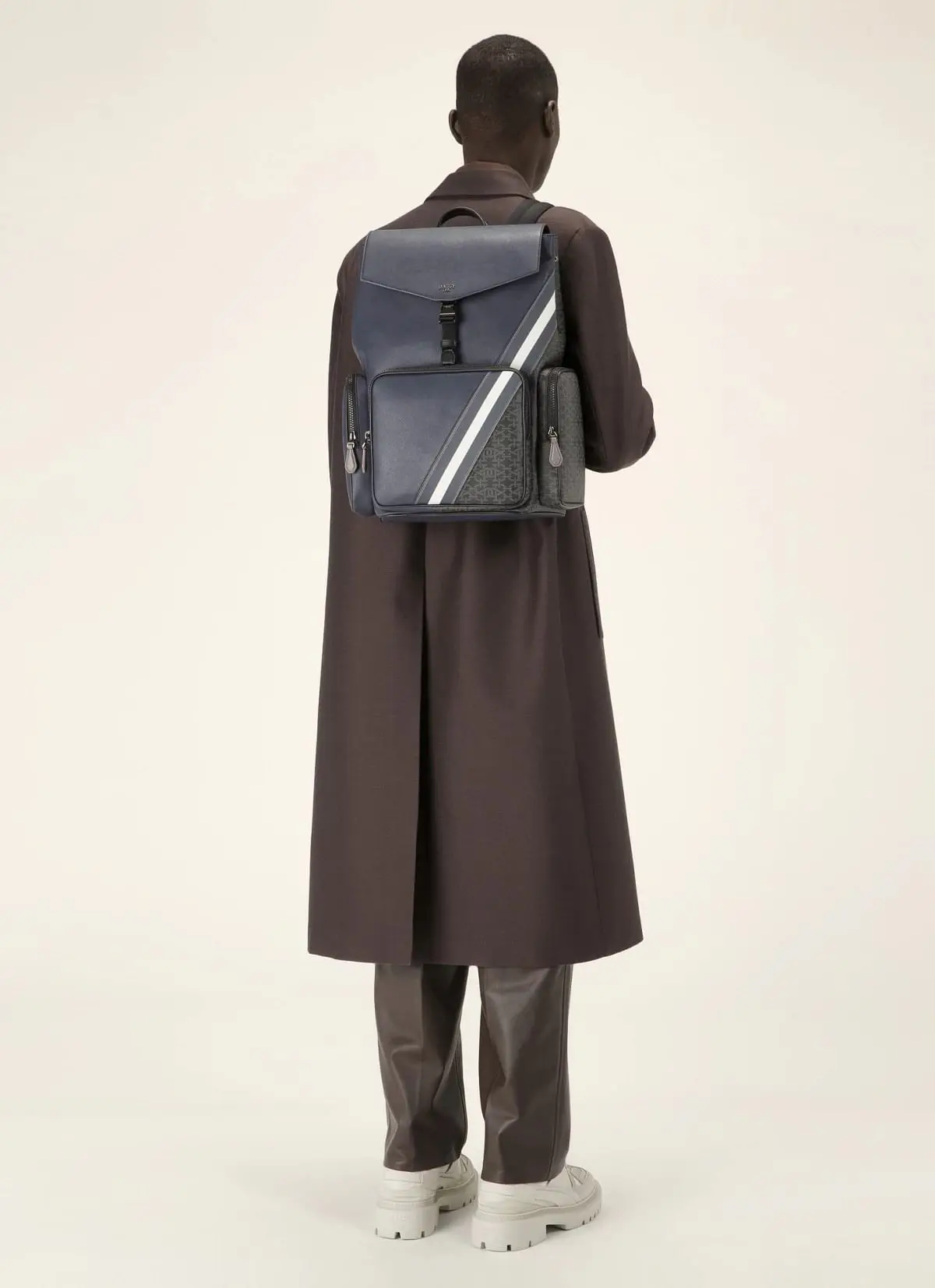 Maxi Leather Backpack In Navy