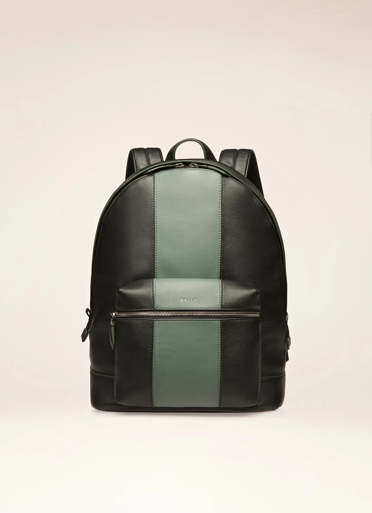 Harper Leather Backpack In Black & Green