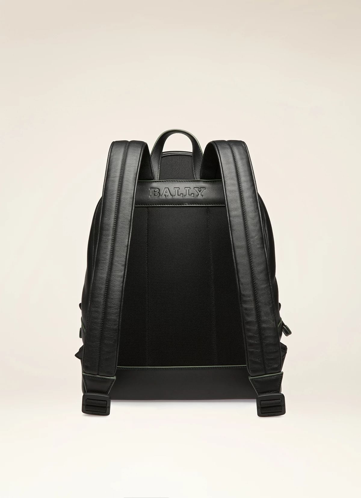 Harper Leather Backpack In Black & Green