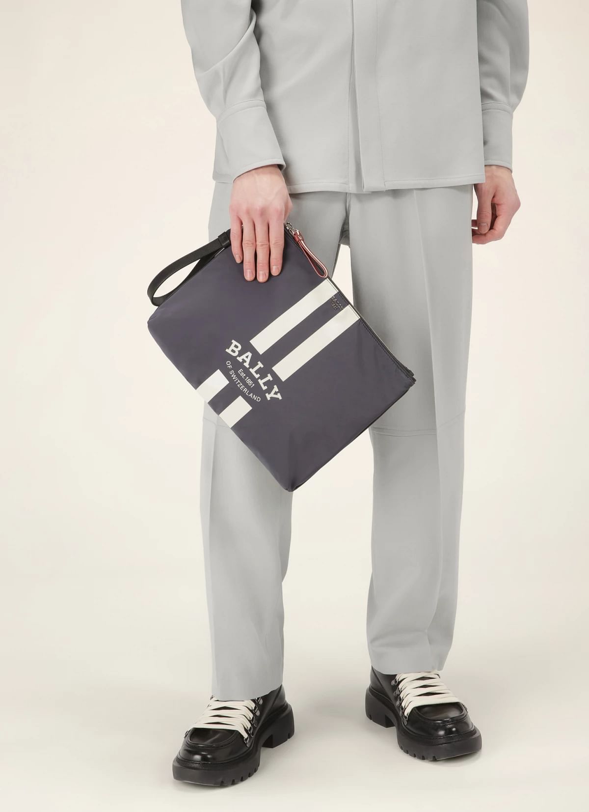 Fholler Nylon Clutch Bag In Blue