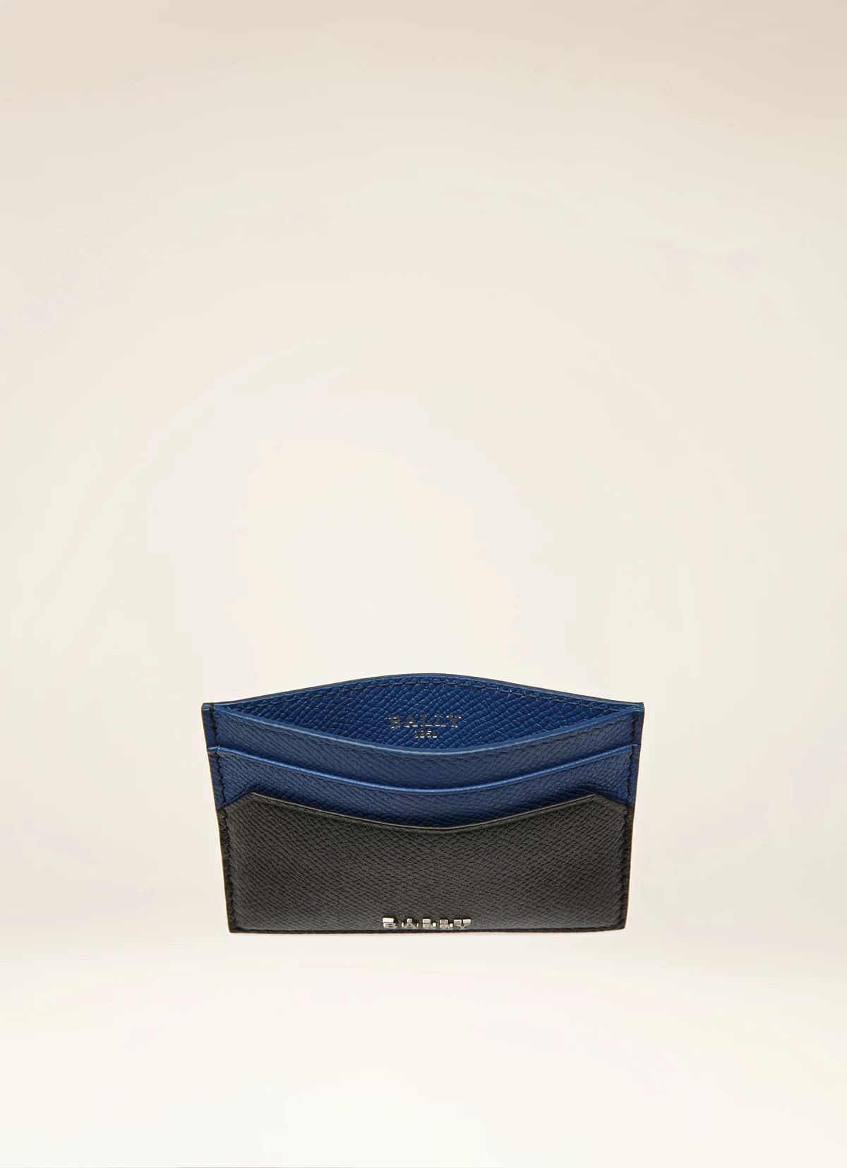 Bhar Leather Card Holder In Black & Blue
