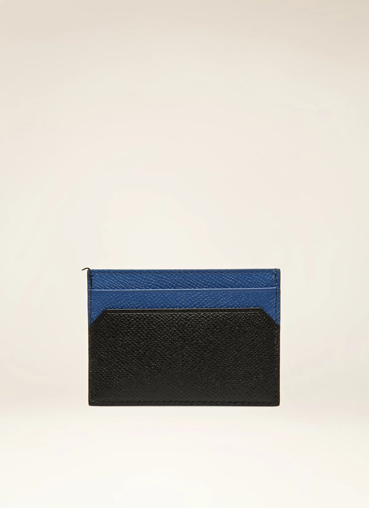 Bhar Leather Card Holder In Black & Blue