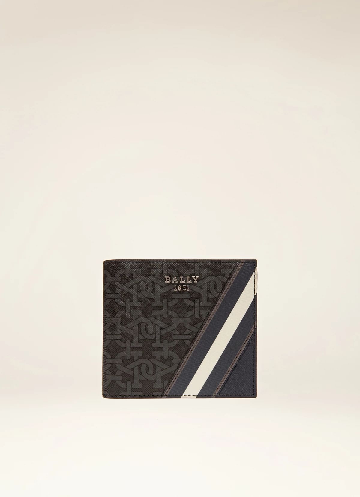 Brasai Tpu & Leather Wallet In Grey & Black