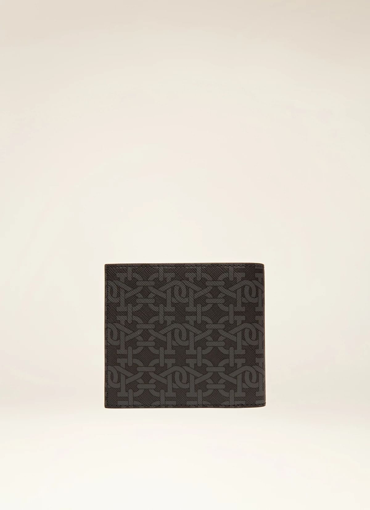 Brasai Tpu & Leather Wallet In Grey & Black