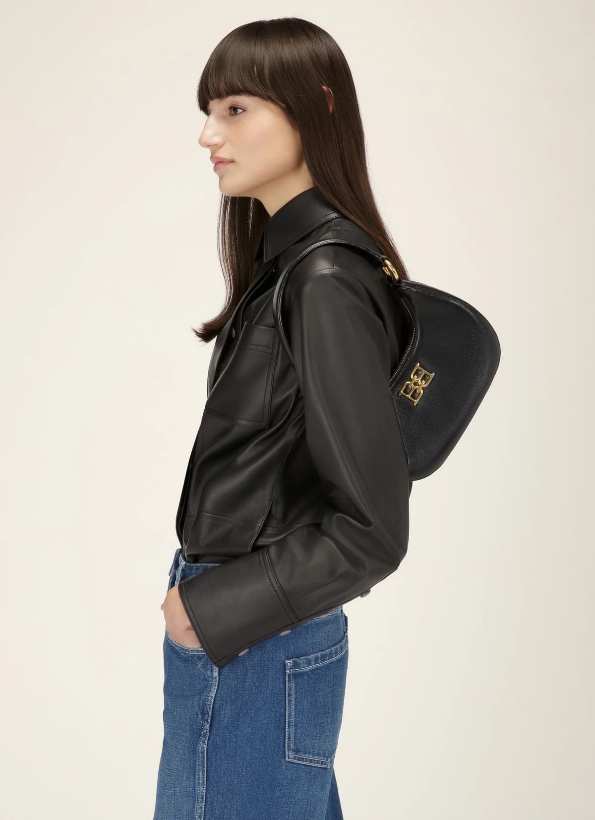 Bleyr Leather Crossbody Bag In Black