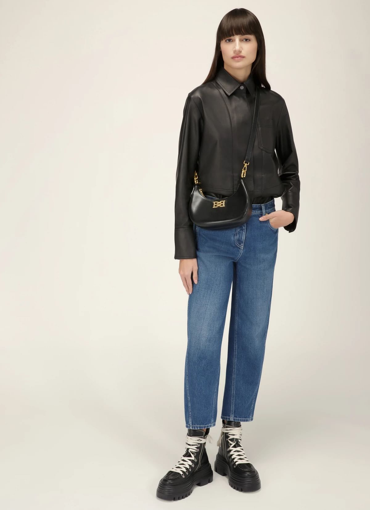 Bleyr Leather Crossbody Bag In Black