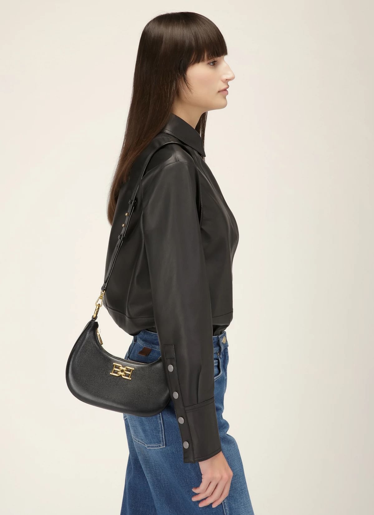 Bleyr Leather Crossbody Bag In Black