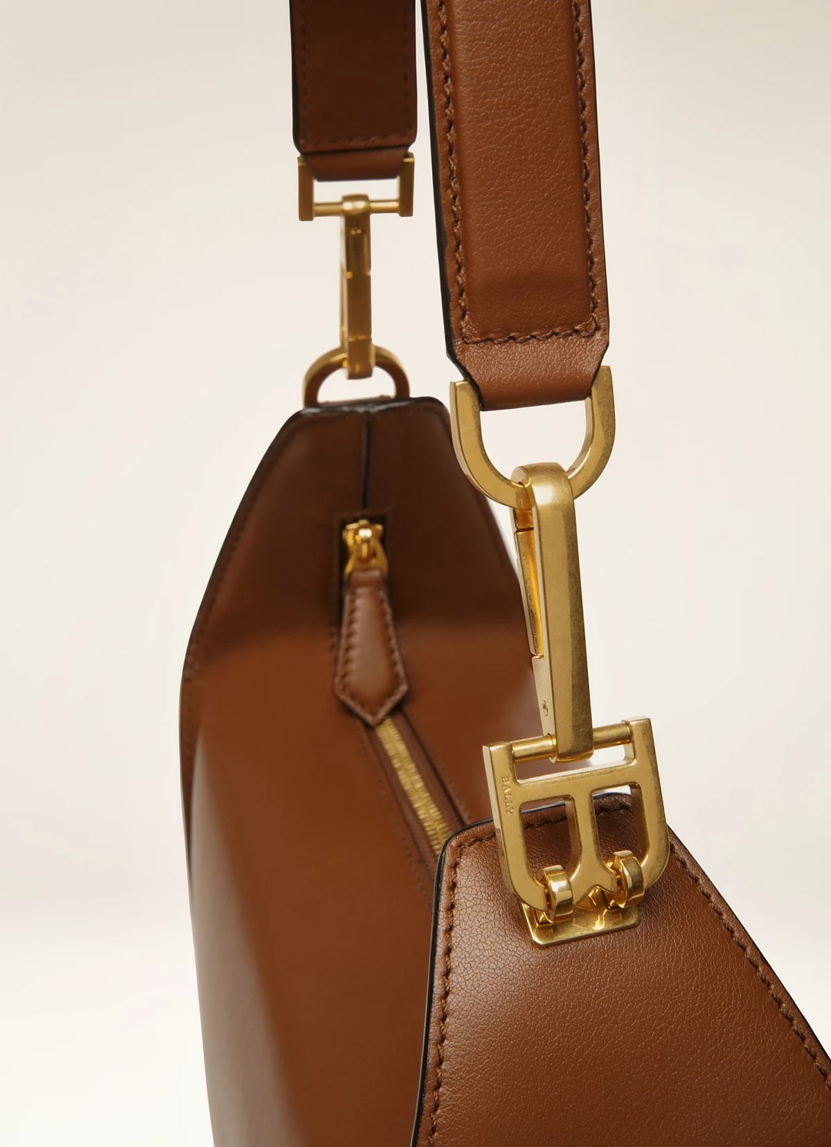 B-Hook Leather Shoulder Bag In Brown
