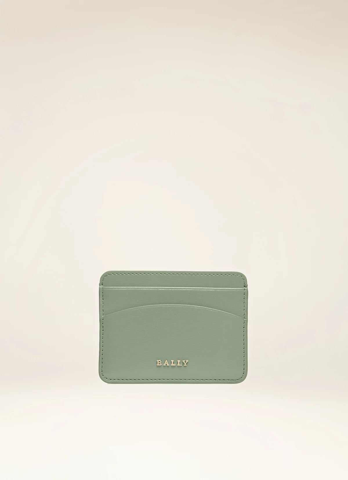 Lexye Leather Card Holder In Sage