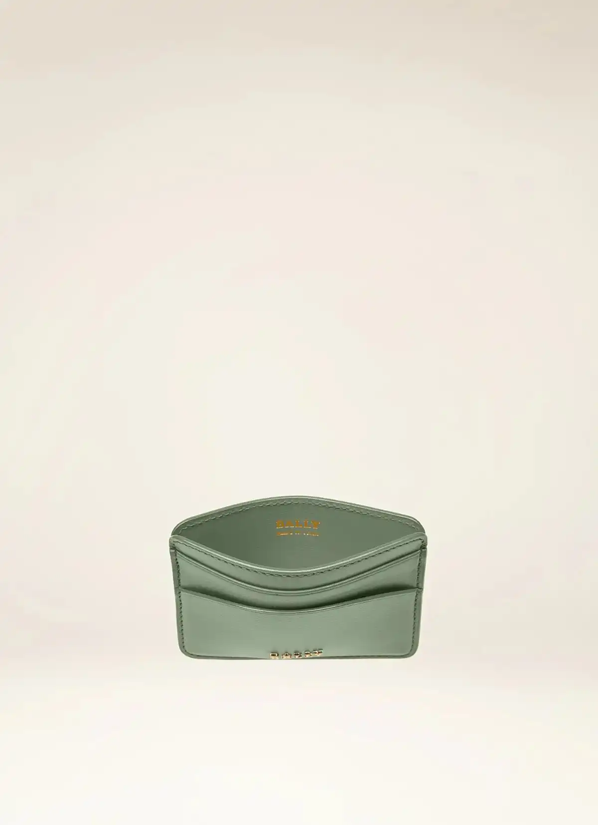 Lexye Leather Card Holder In Sage