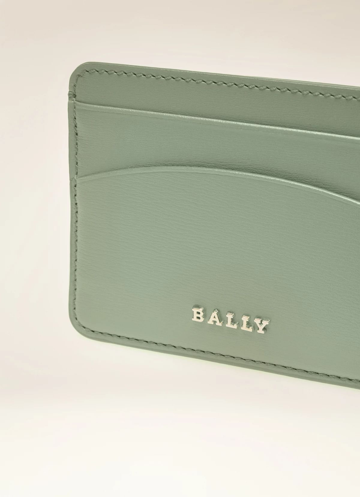 Lexye Leather Card Holder In Sage