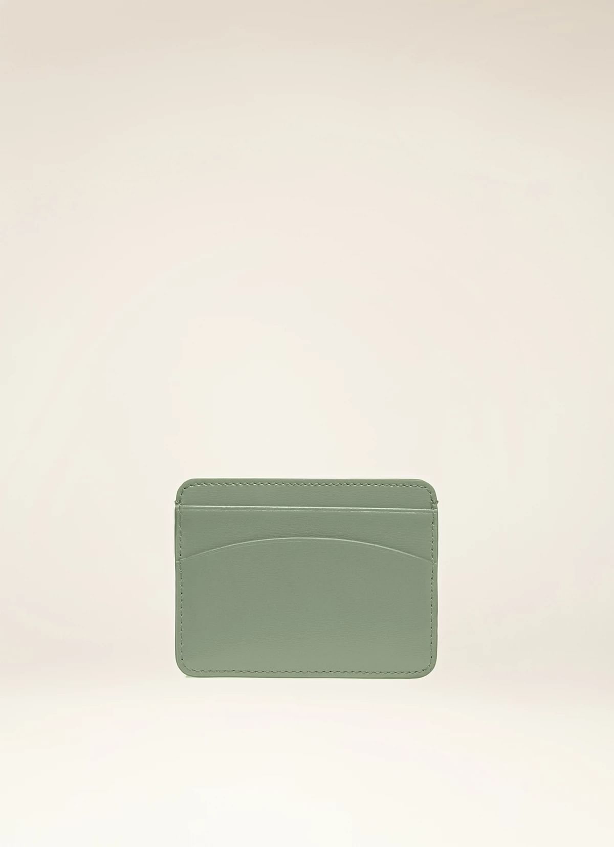 Lexye Leather Card Holder In Sage