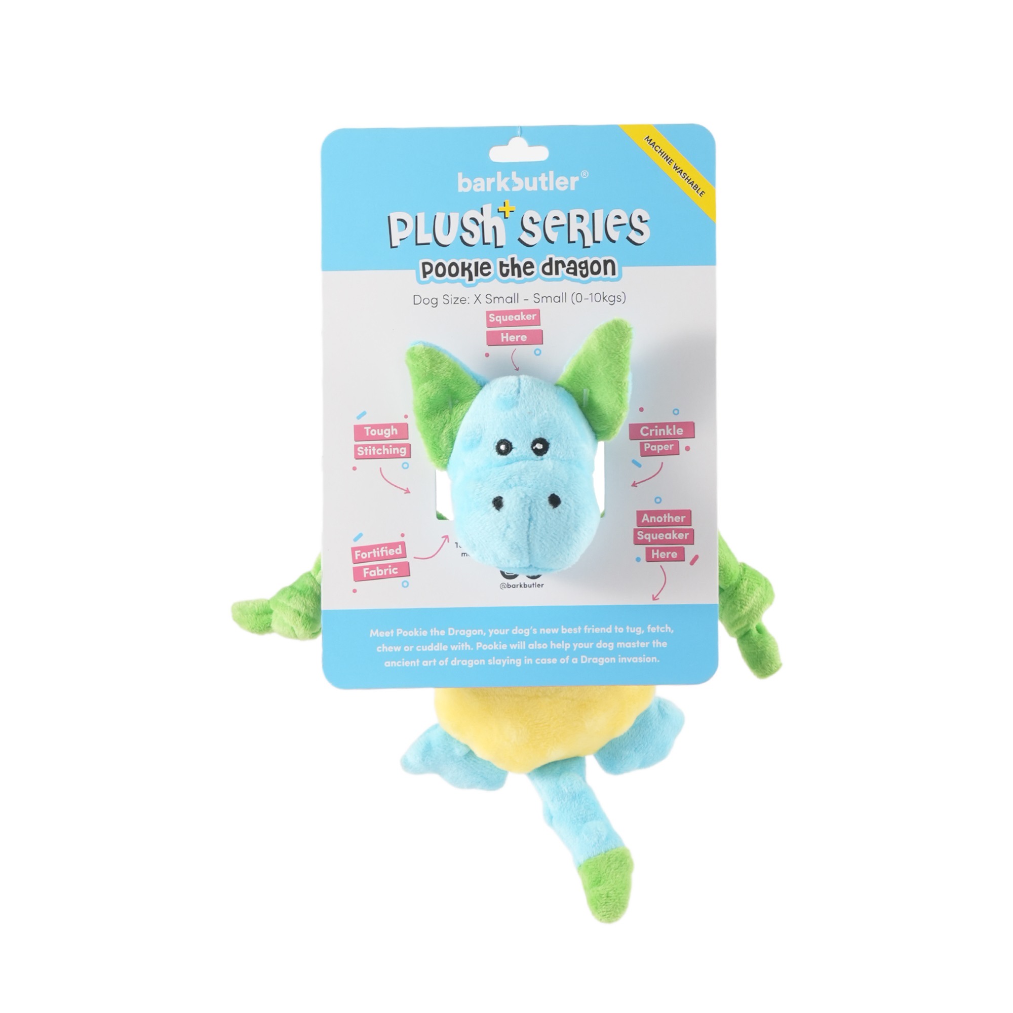 Barkbutler Pookie The Dragon Plush Toy for Dogs