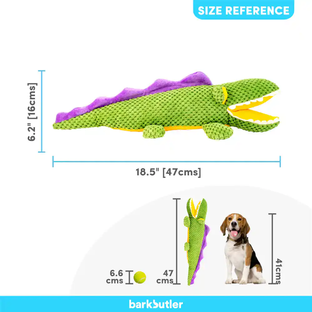 Barkbutler Aly The Gator Plush Toy for Dogs (Green)