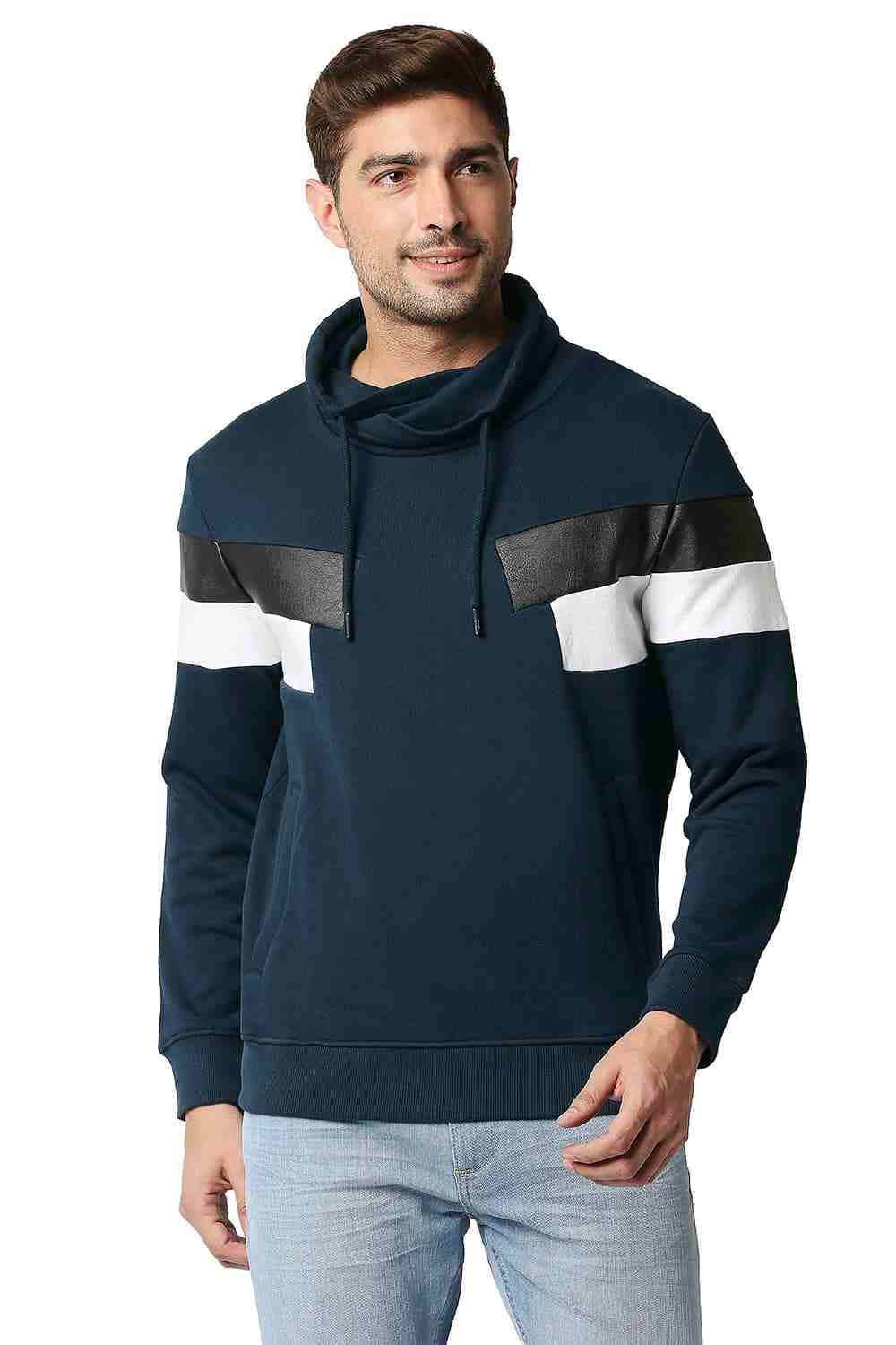 Basics Muscle Fit Dress Blue Non Brushed Fleece Non Hood Jacket