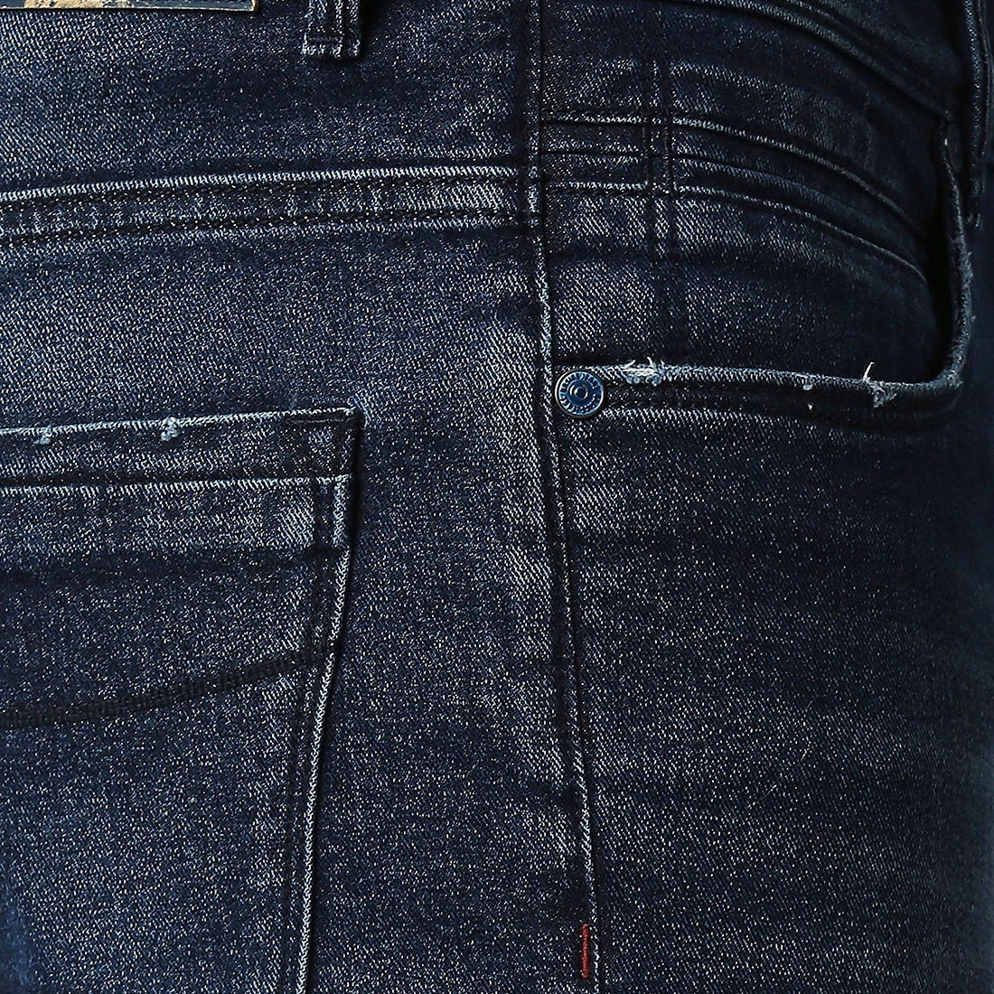 Basics | Men's Navy Cotton Blend Solid Jeans 3