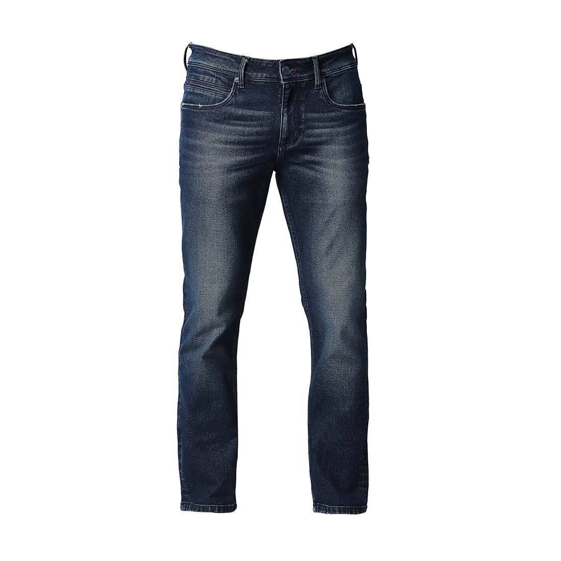 Basics | Men's Navy Cotton Blend Solid Jeans 5