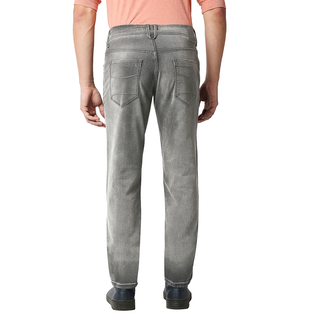 Basics | Men's Grey Cotton Blend Solid Jeans 1