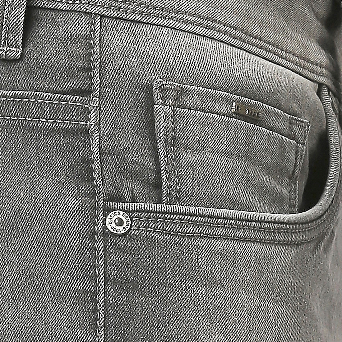 Basics | Men's Grey Cotton Blend Solid Jeans 3