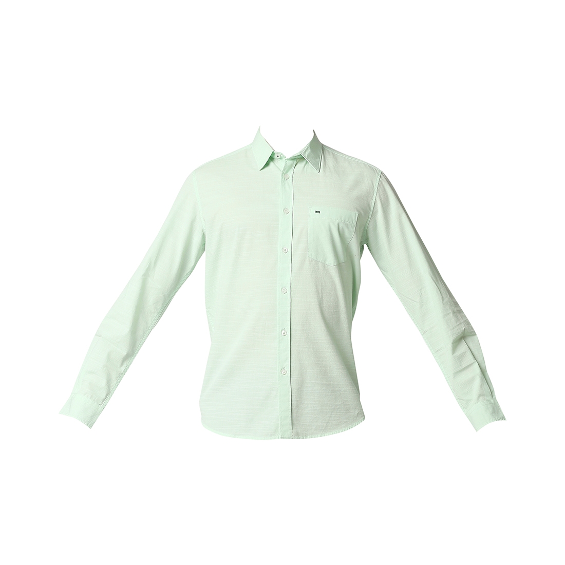 Basics | Men's Green Cotton Solid Casual Shirt 5