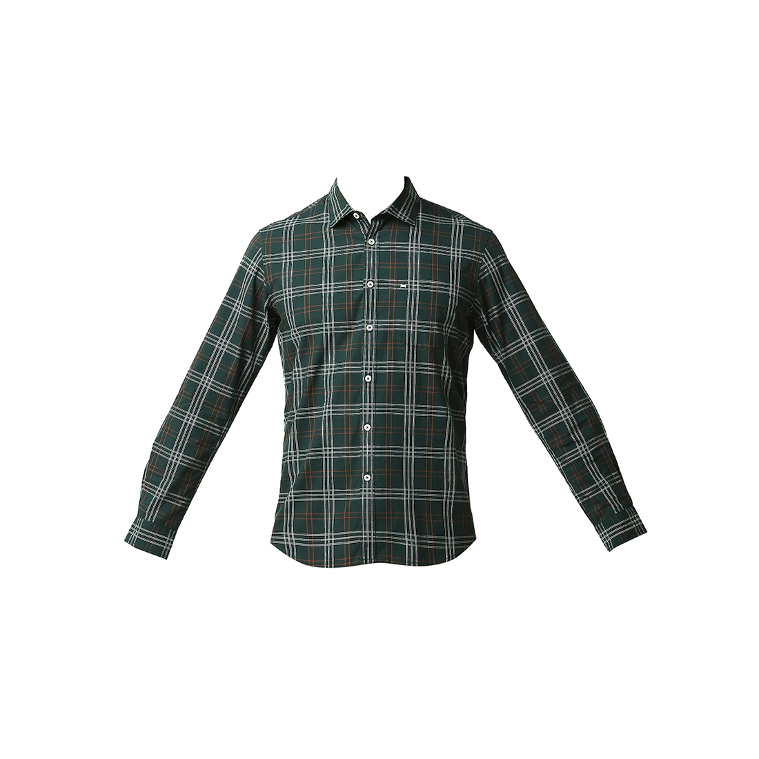 Basics | Men's Green Cotton Solid Casual Shirt 5