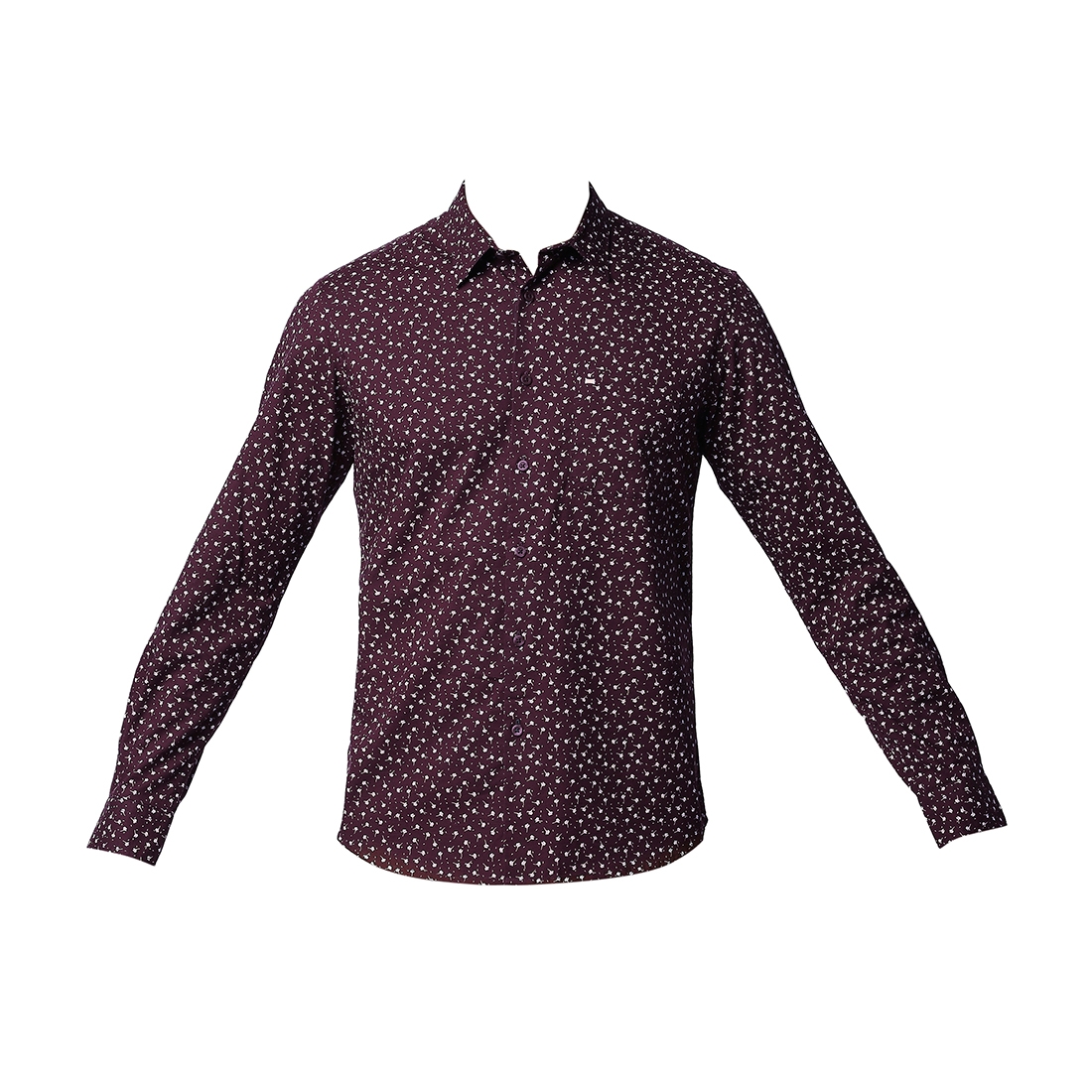 Basics | Men's Red Cotton Printed Casual Shirt 5