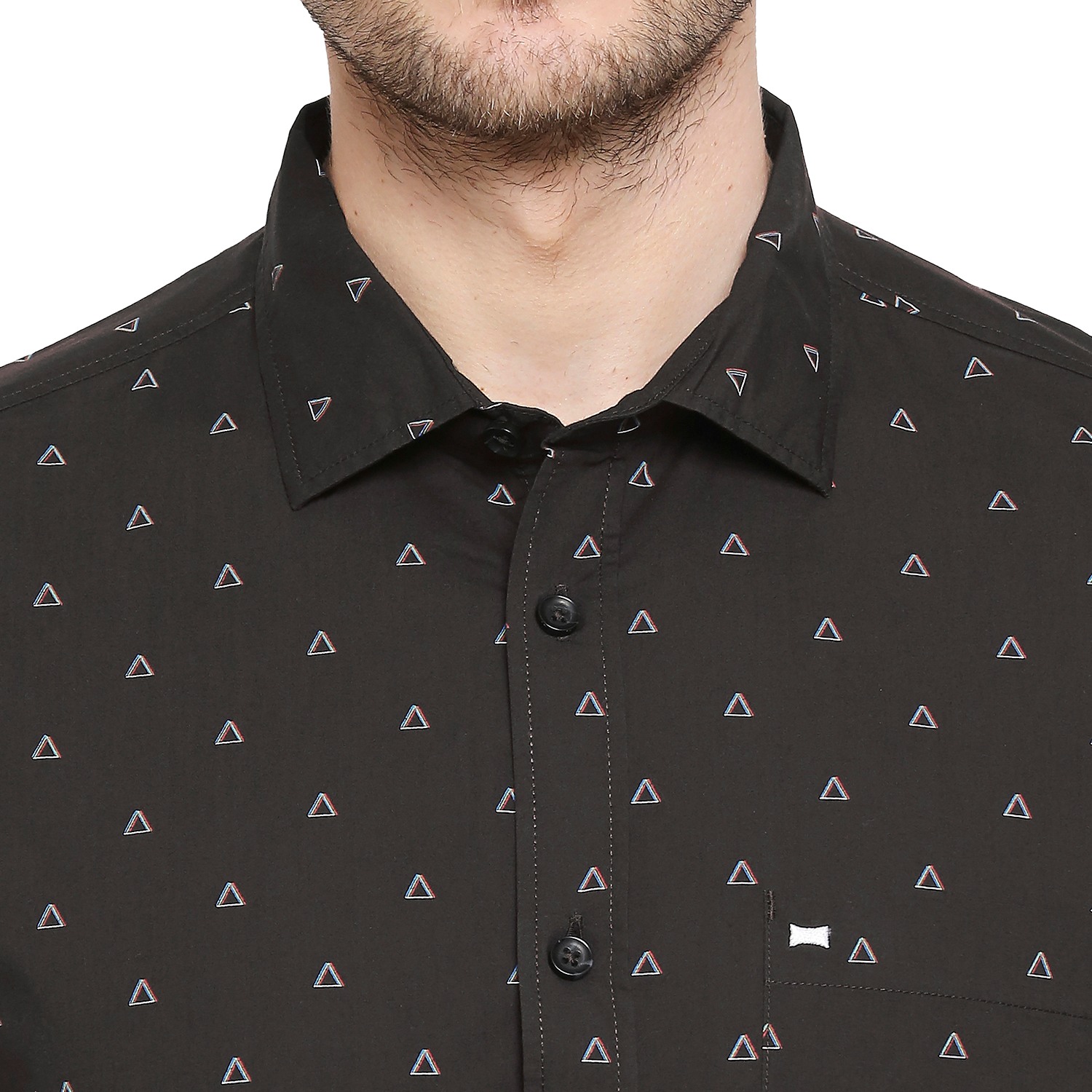 Men's Brown Cotton Printed Casual Shirt