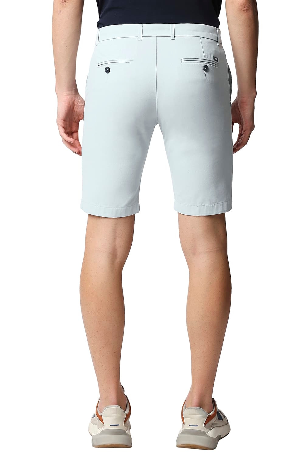 Basics | Men's Light Blue Cotton Solid Shorts 1