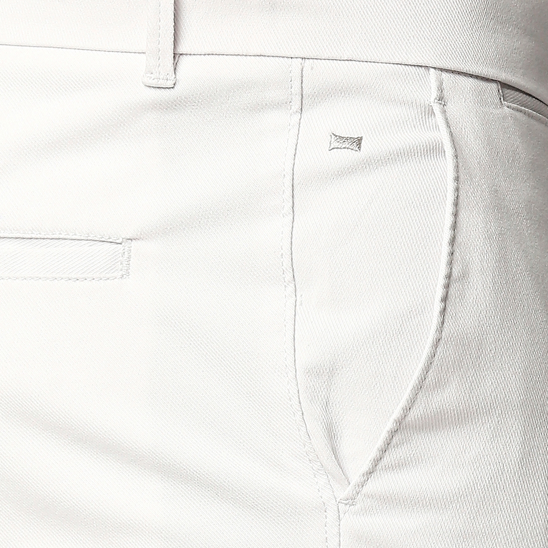 Basics | Men's White Cotton Blend Solid Trouser 3