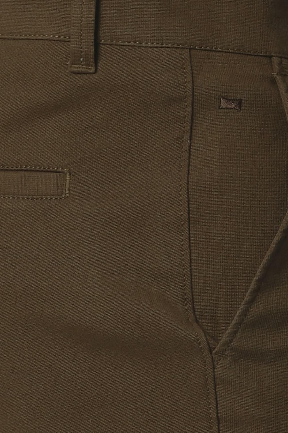 Basics | Men's Dark Brown Cotton Blend Solid Trouser 2