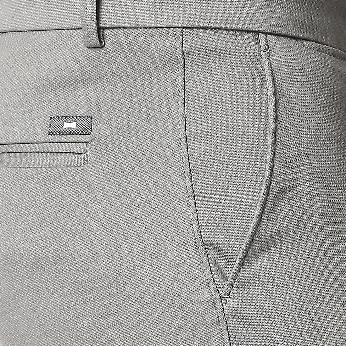 Basics | Men's Mid Grey Cotton Blend Solid Trouser 3