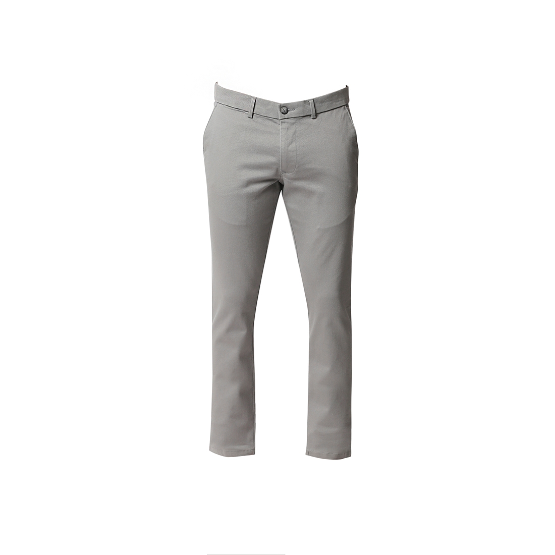 Basics | Men's Mid Grey Cotton Blend Solid Trouser 5