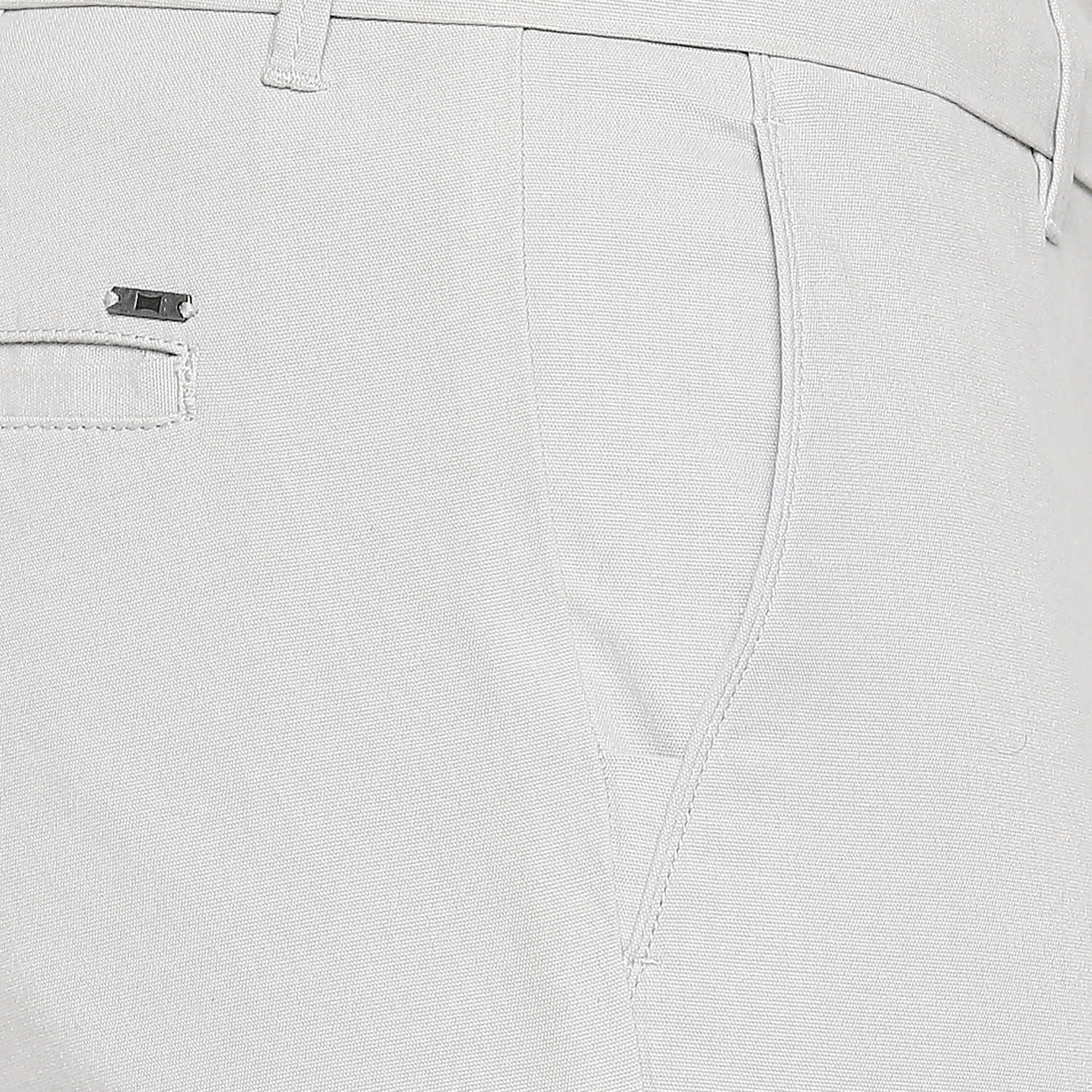 Basics | Men's Light Grey Cotton Blend Solid Trouser 3