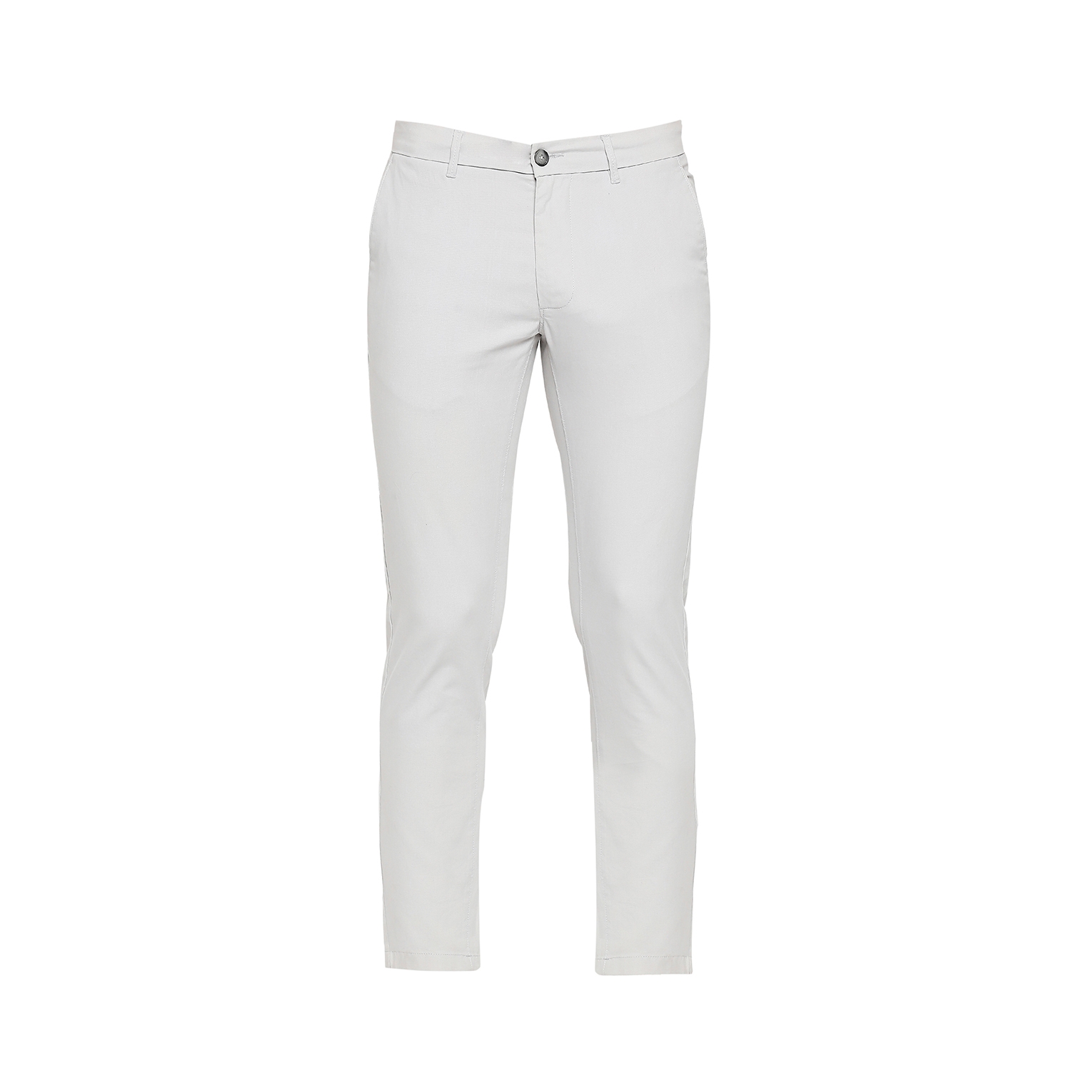 Basics | Men's Light Grey Cotton Blend Solid Trouser 5