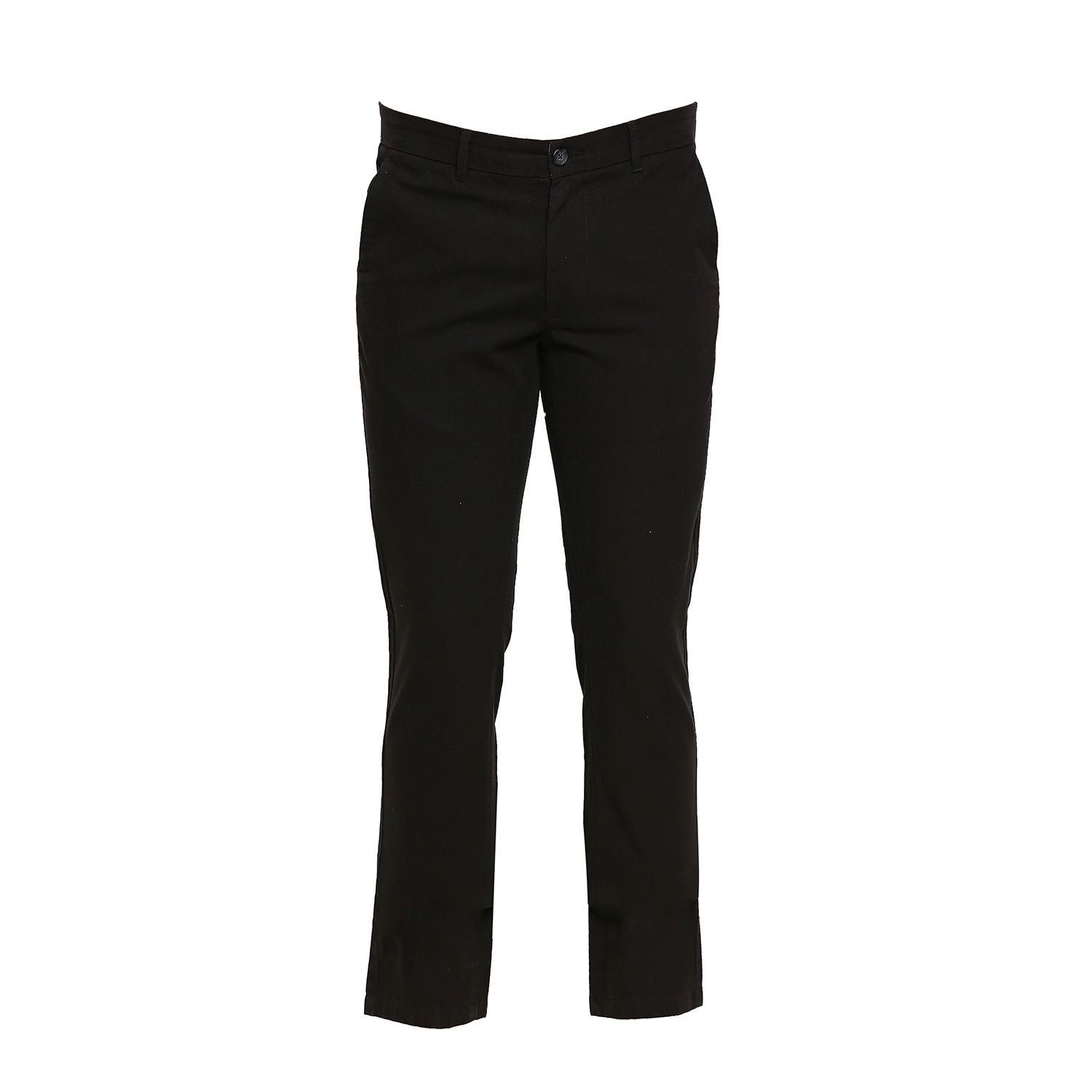 Basics | Men's Black Cotton Blend Solid Trouser 5