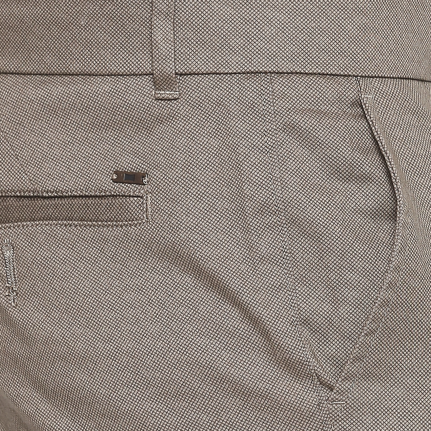 Basics | Men's Brown Cotton Blend Printed Trouser 3