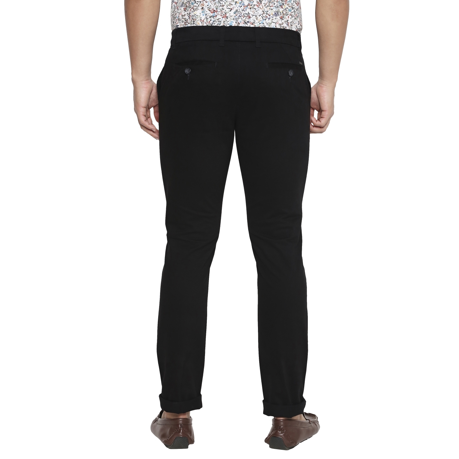 Basics | Men's Black Cotton Blend Solid Trouser 1
