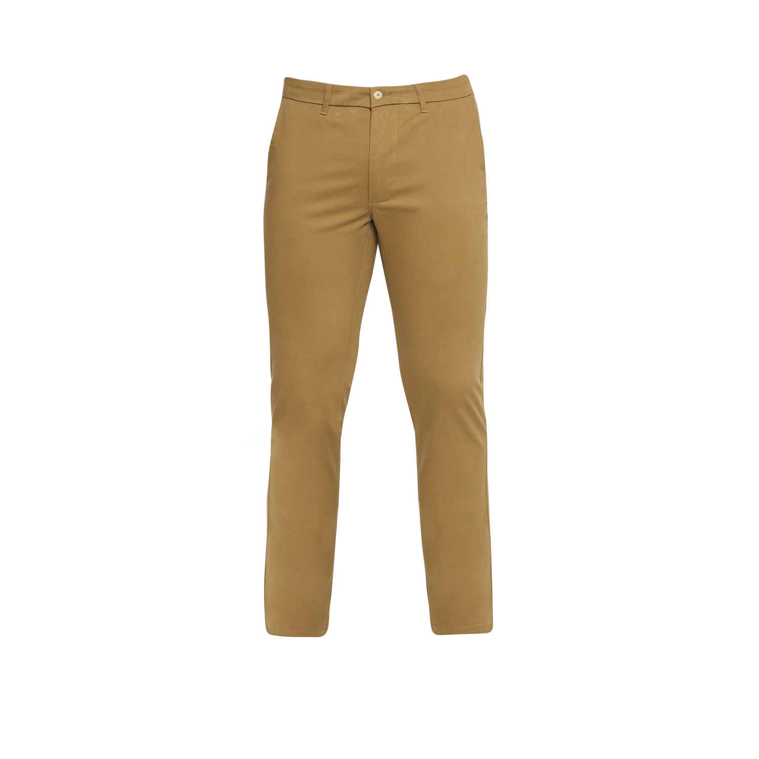 Basics | Men's Khaki Cotton Blend Solid Trouser 5