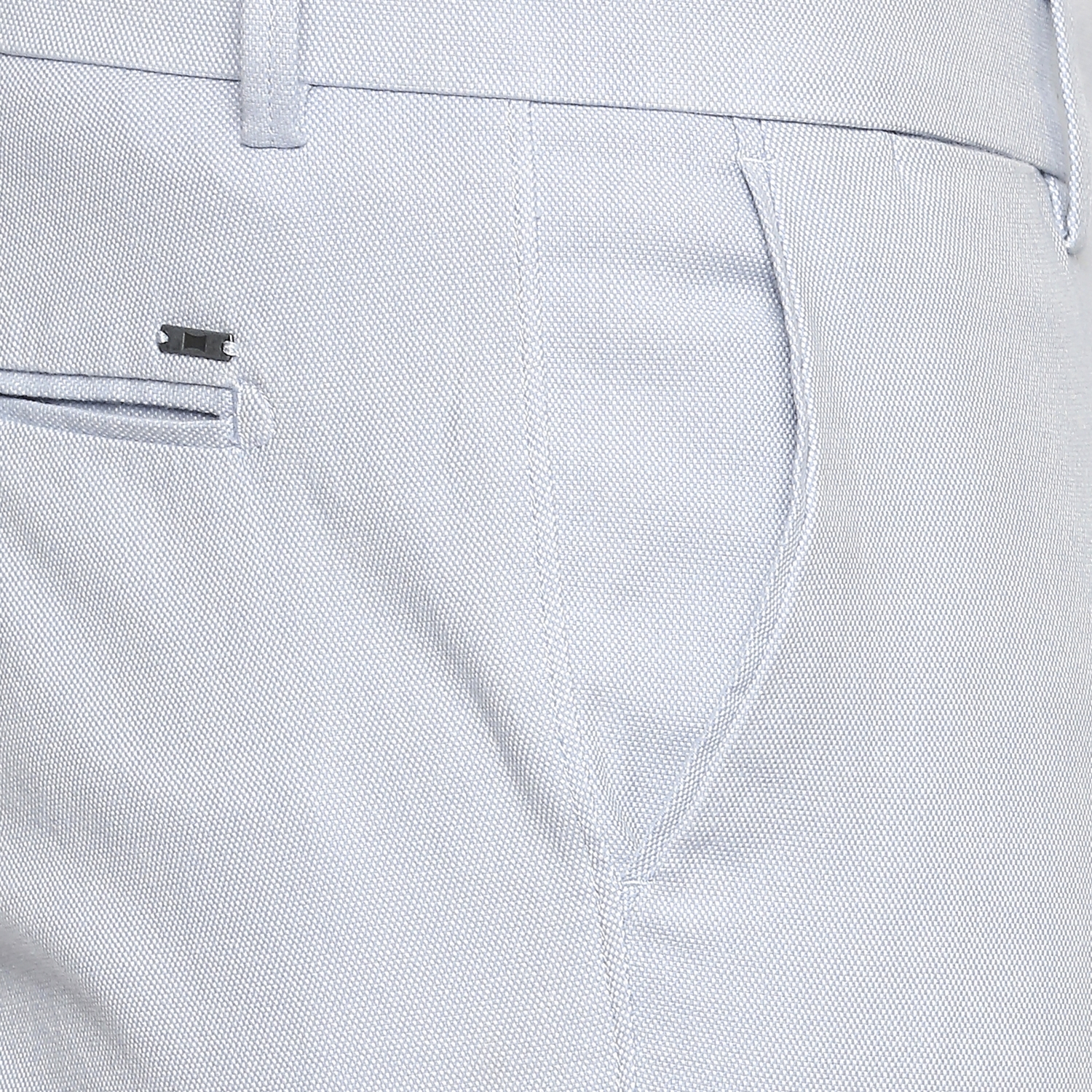 Basics | Men's Light Blue Cotton Blend Solid Trouser 3