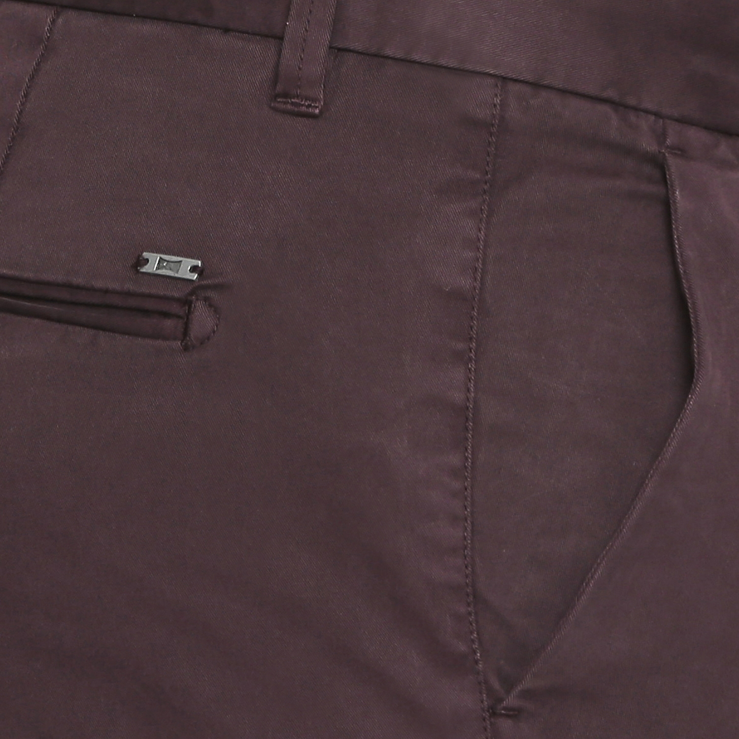 Basics | Men's Maroon Cotton Blend Solid Trouser 3