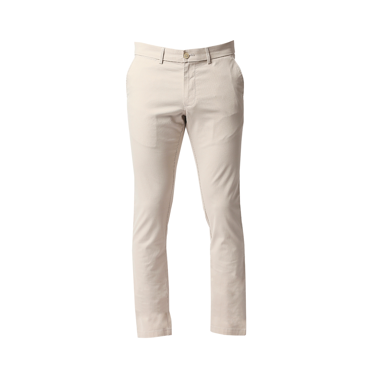 Basics | Men's Beige Cotton Blend Solid Trouser 5
