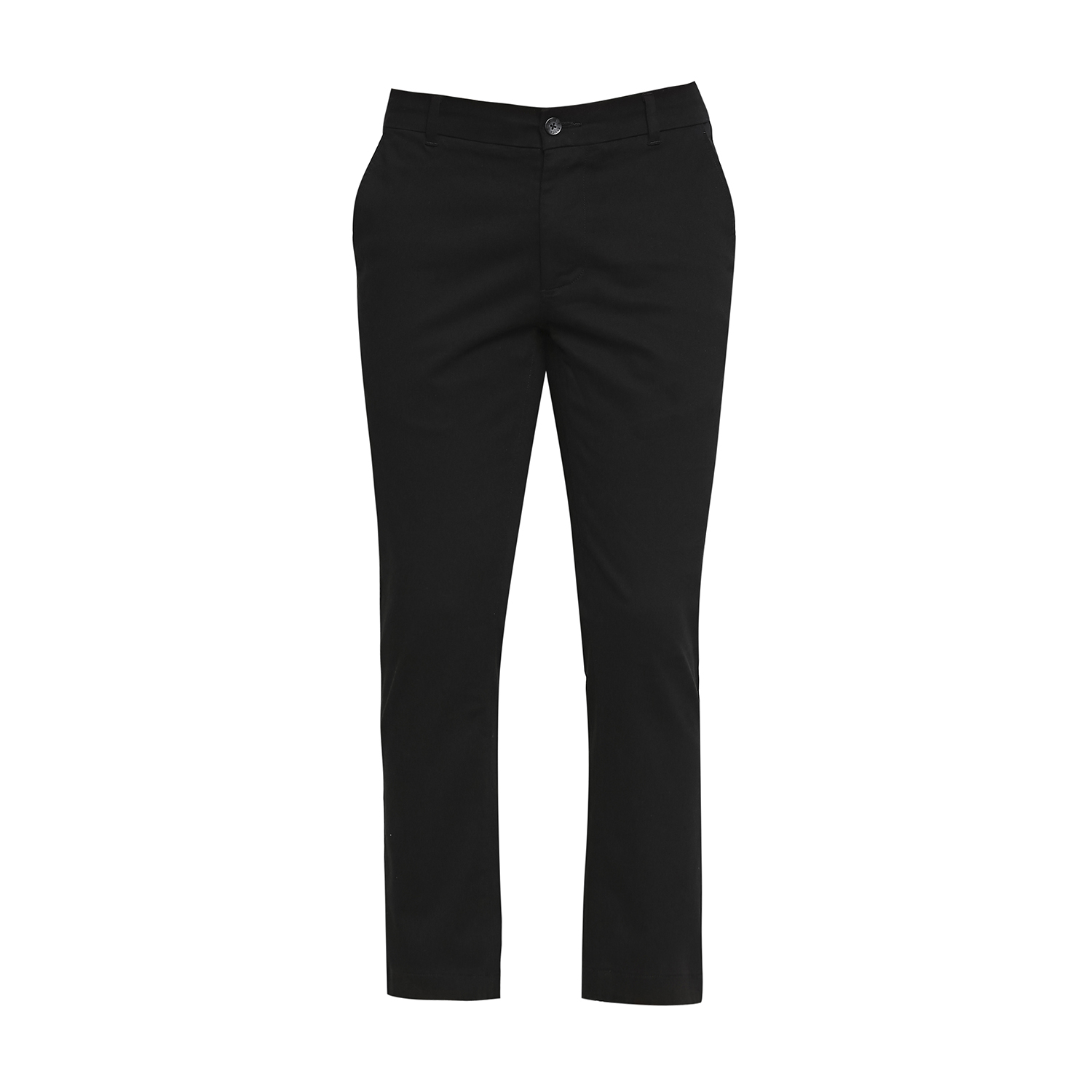 Men's Black Cotton Blend Solid Trouser