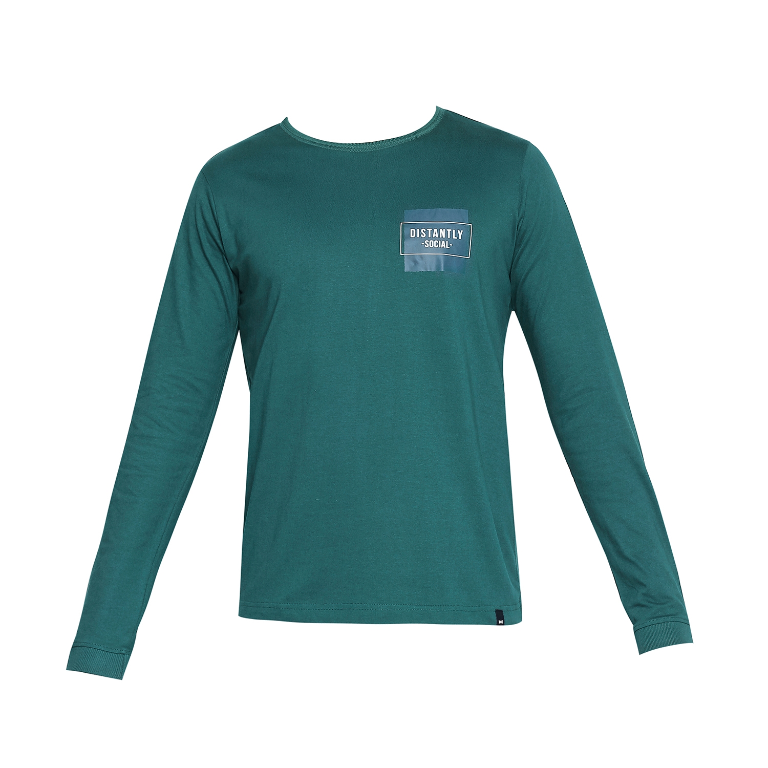 Basics | Men's Green Cotton Solid T-Shirt 5